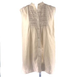MICHAEL KORS (S) 100% Linen Sleeveless Blouse Natural color